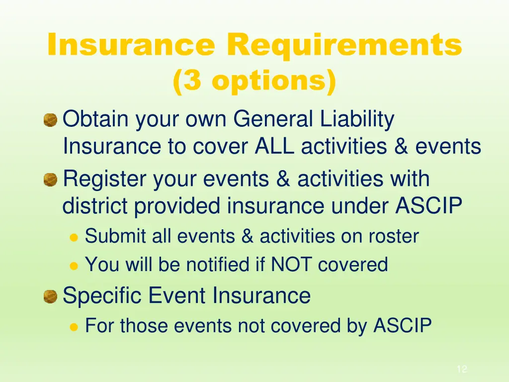 insurance requirements 3 options obtain your
