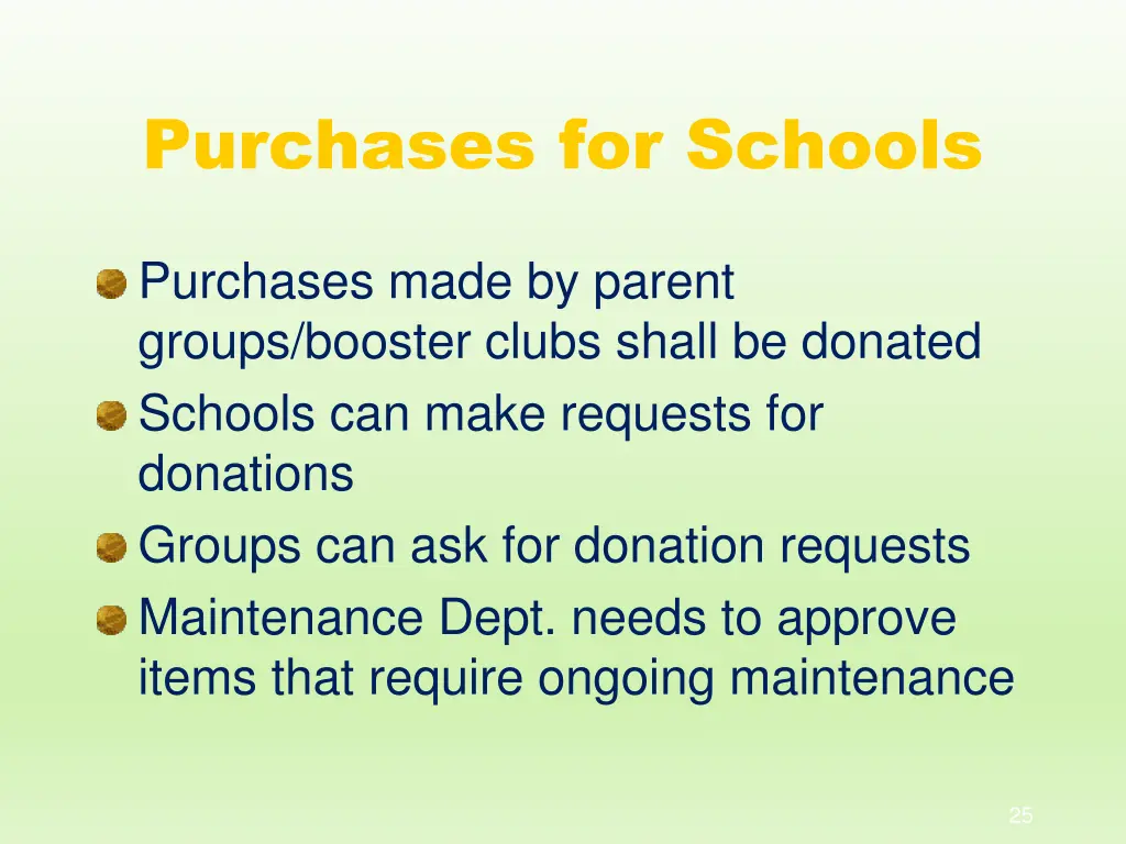 purchases for schools
