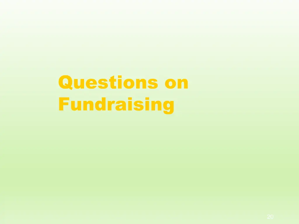 questions on fundraising