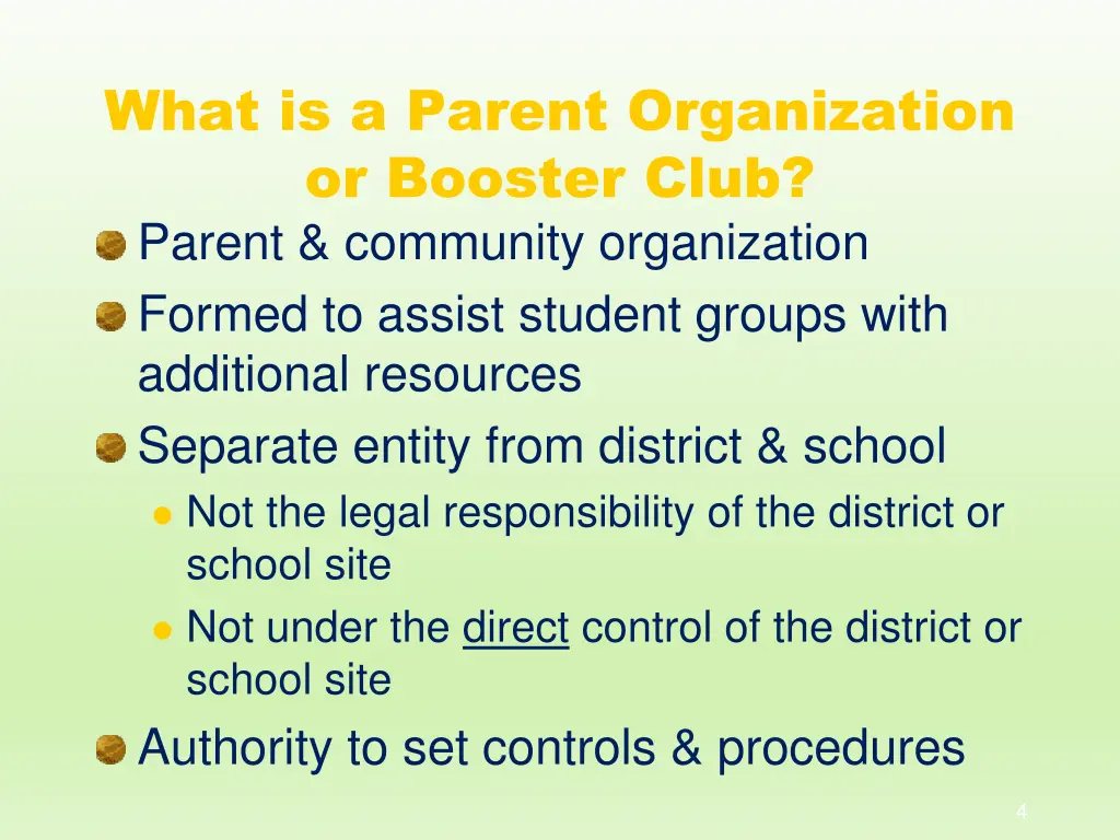 what is a parent organization or booster club