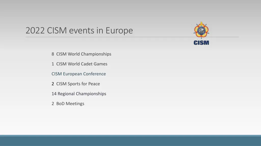 2022 cism events in europe