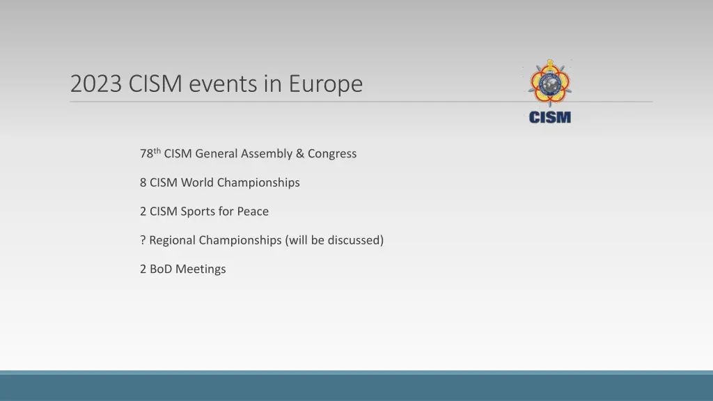 2023 cism events in europe