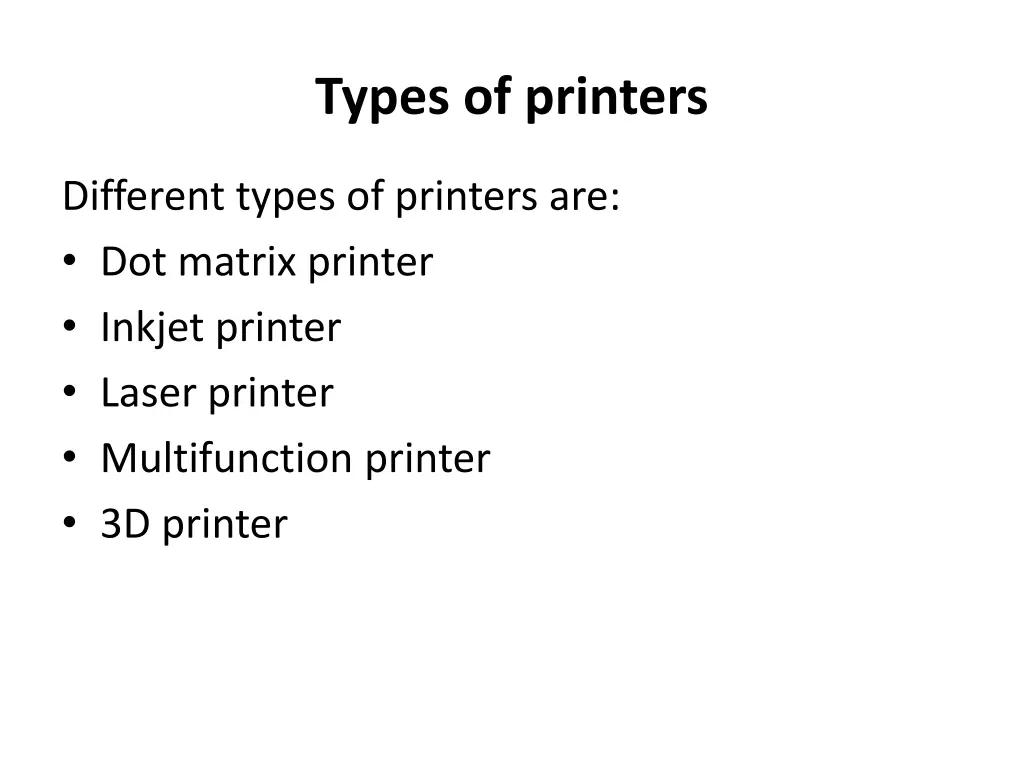 types of printers