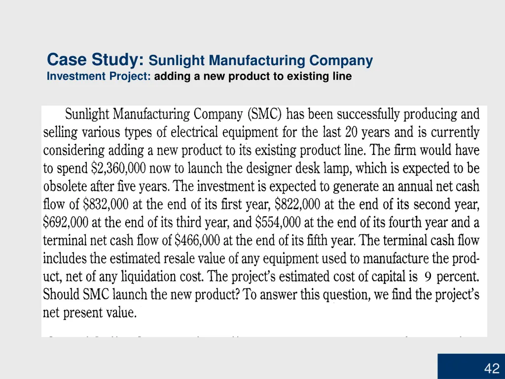 case study sunlight manufacturing company