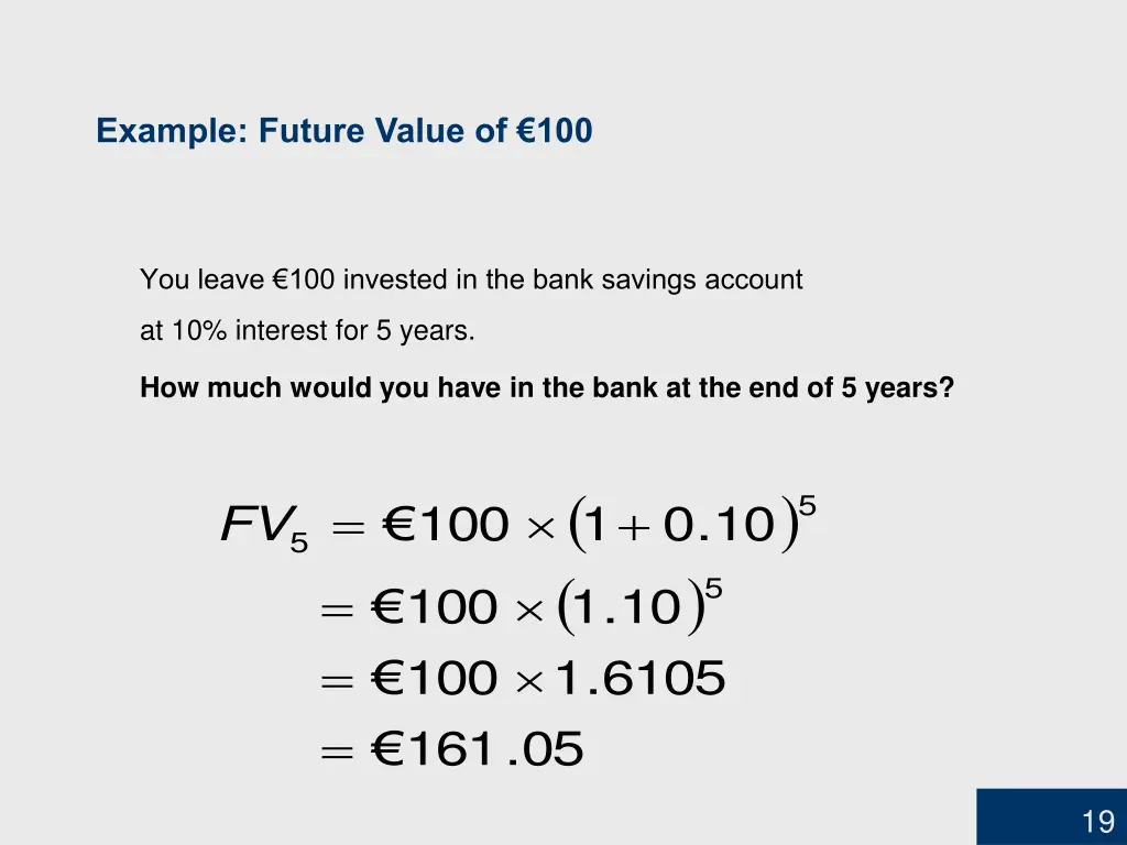 example future value of 100