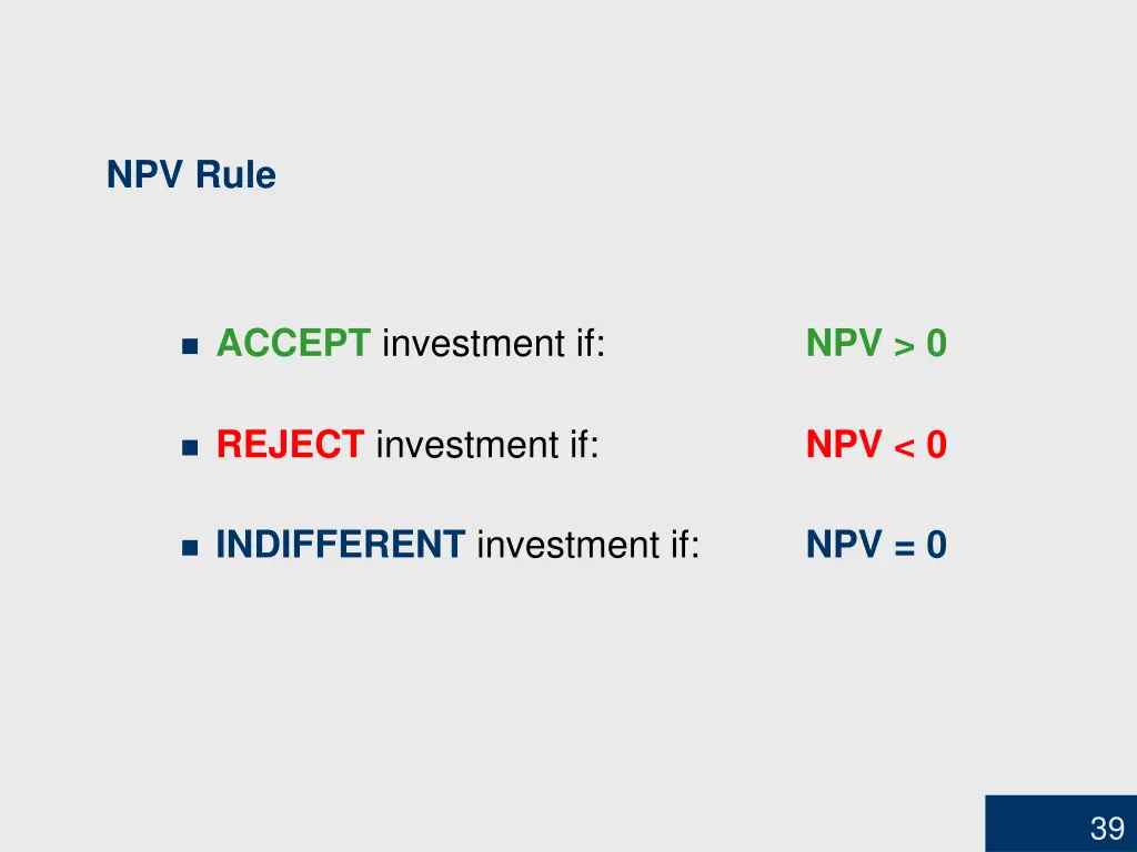 npv rule