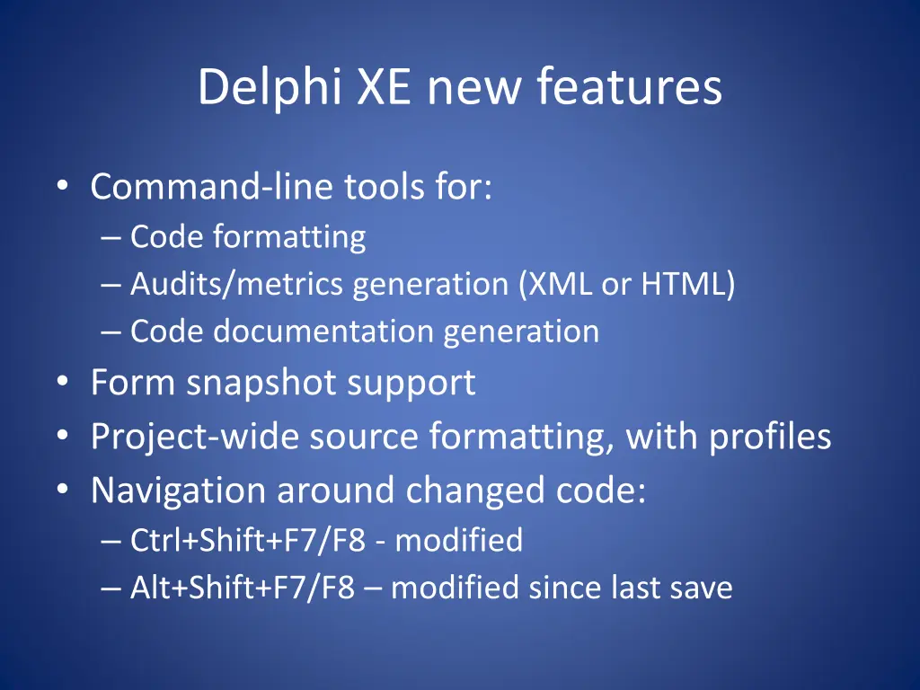 delphi xe new features 1