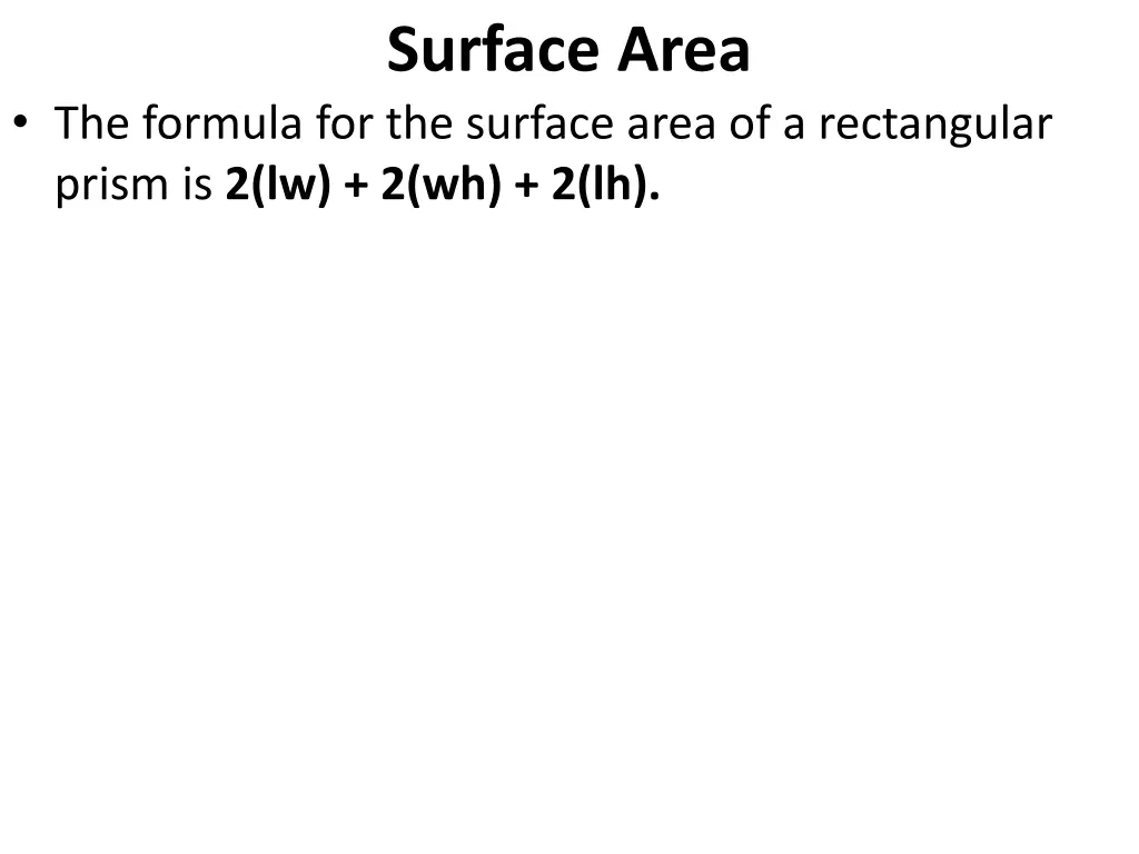surface area 2