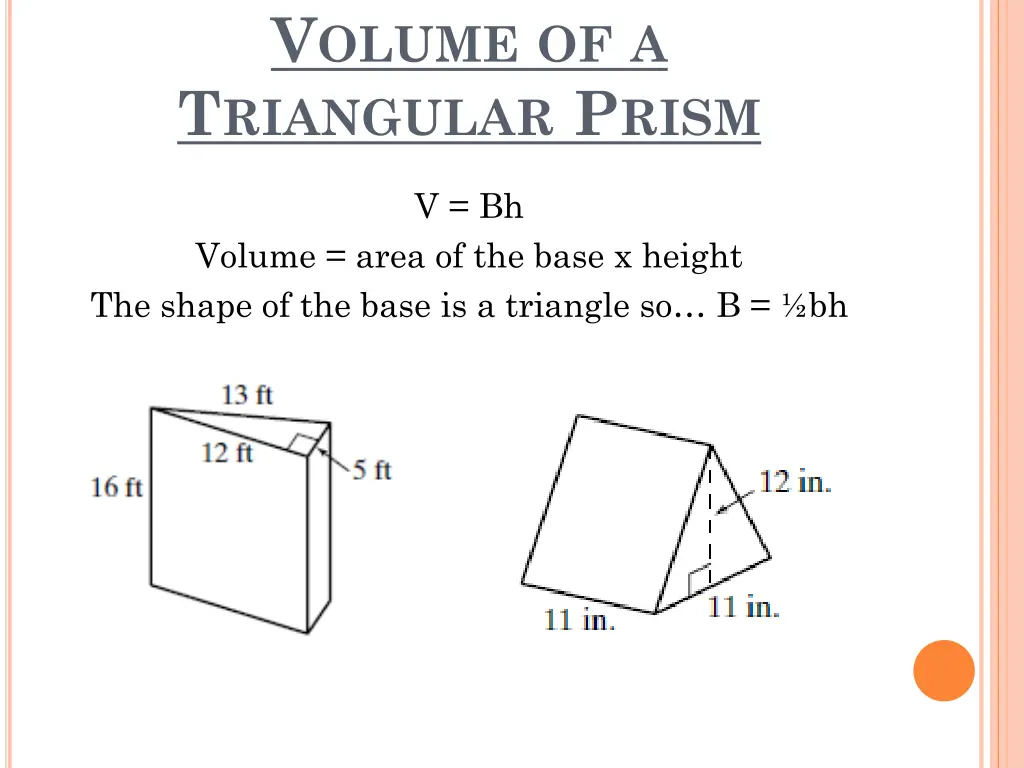 v olume of a t riangular p rism