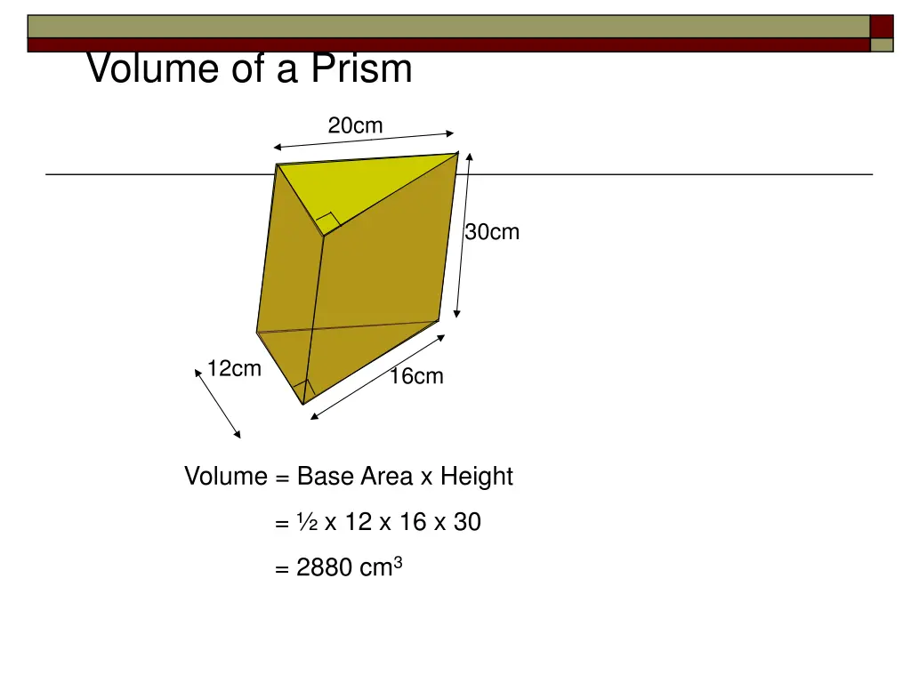 volume of a prism