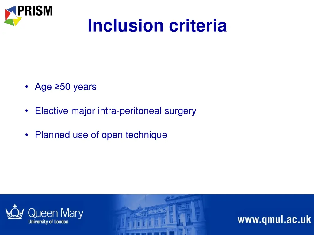 inclusion criteria