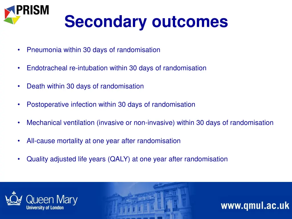 secondary outcomes