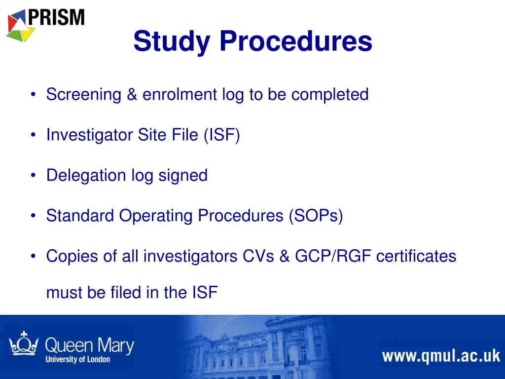study procedures