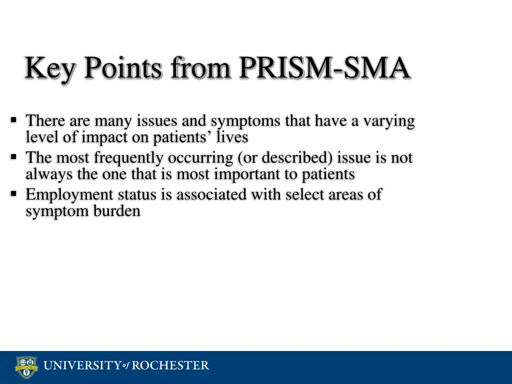 key points from prism sma