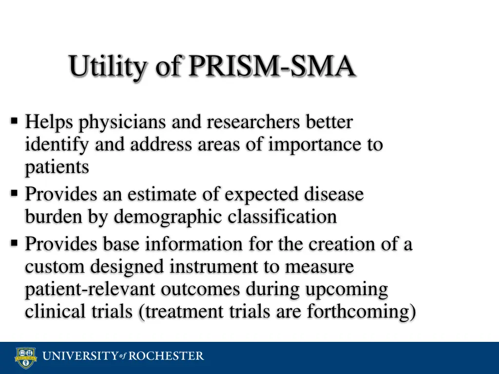 utility of prism sma