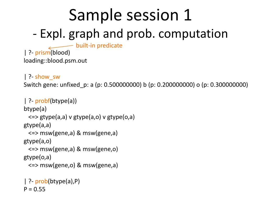 sample session 1 expl graph and prob computation