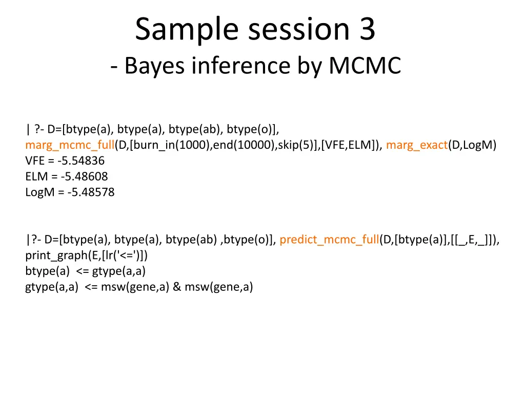 sample session 3 bayes inference by mcmc