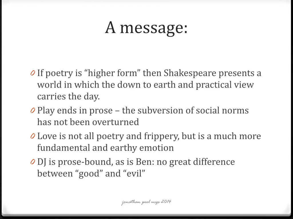 a message