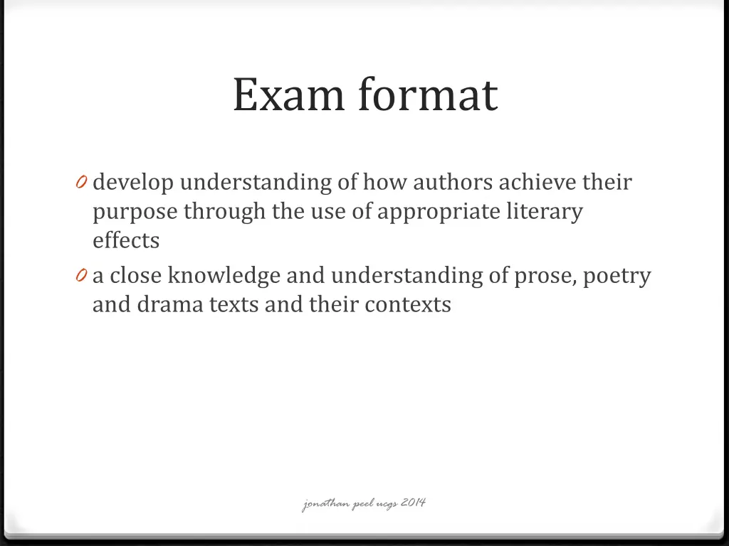 exam format