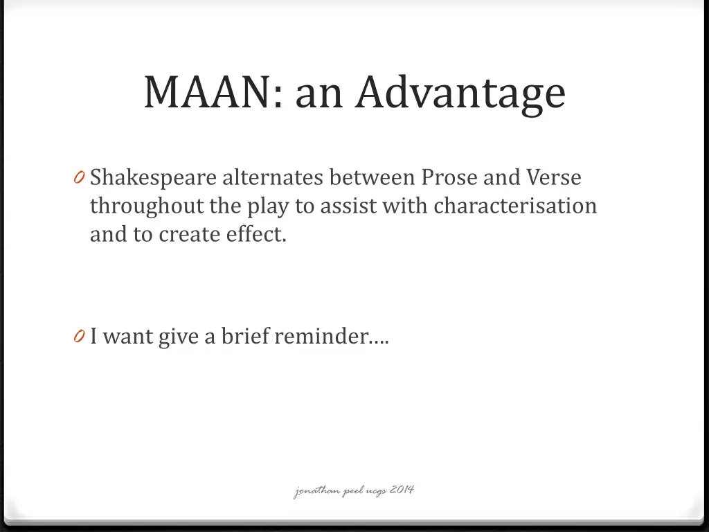 maan an advantage