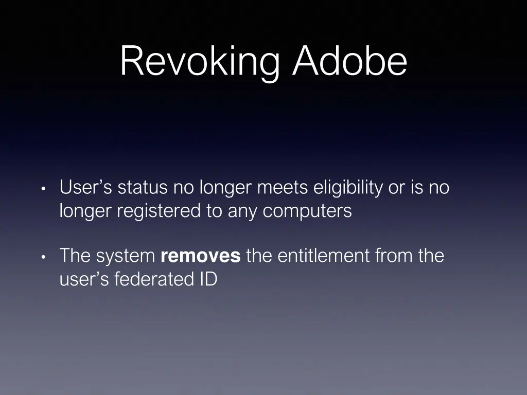 revoking adobe
