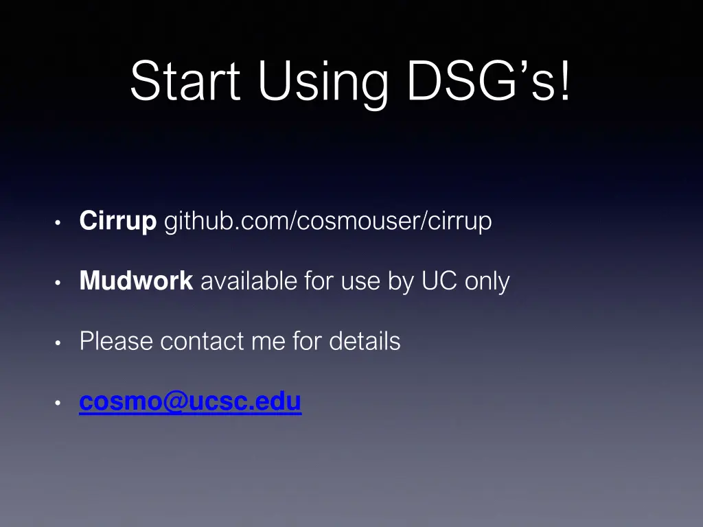 start using dsg s
