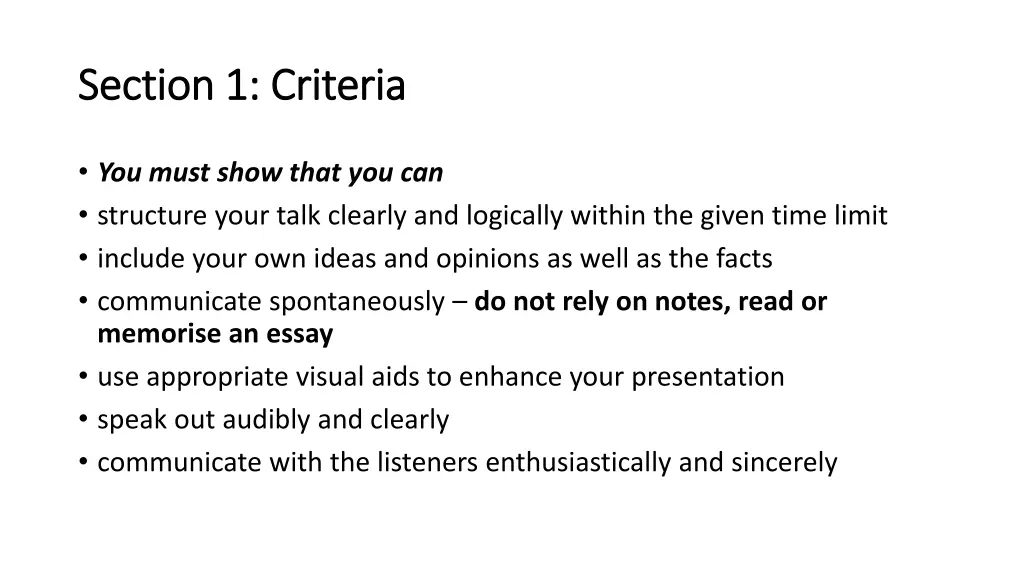 section 1 criteria section 1 criteria