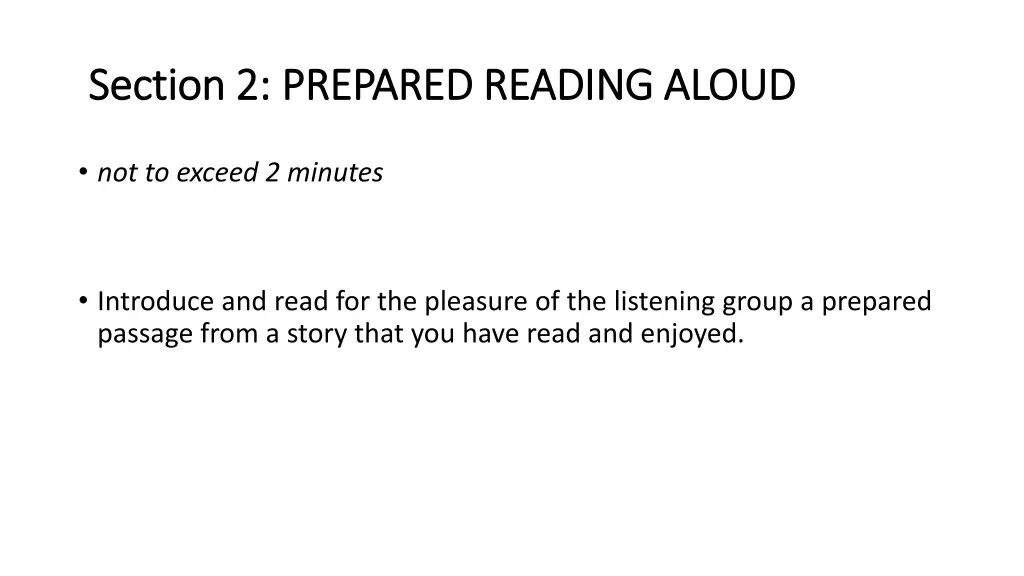 section 2 prepared reading aloud section