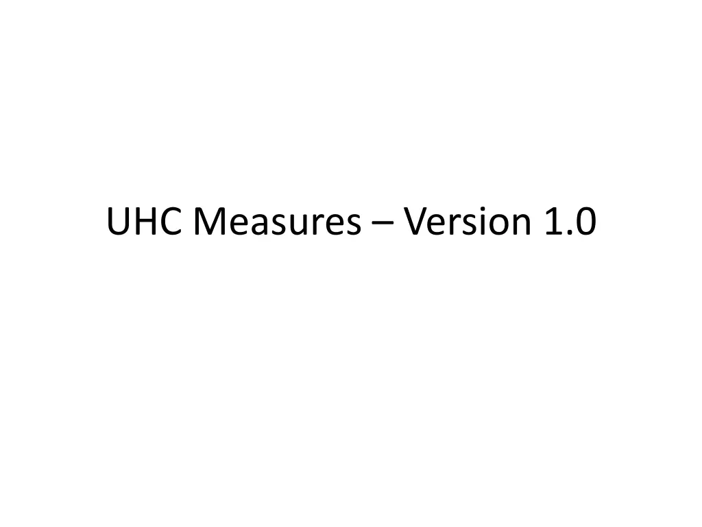 uhc measures version 1 0