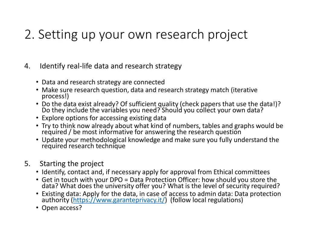 2 setting up your own research project 2