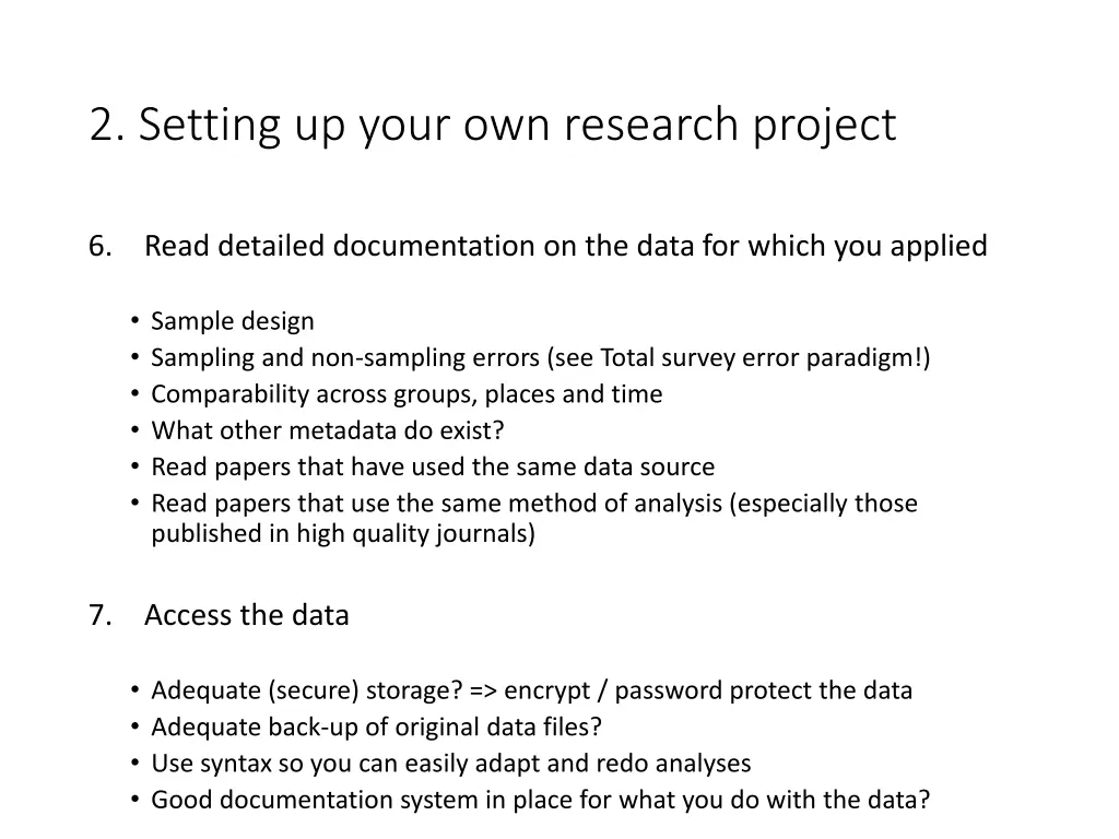 2 setting up your own research project 3