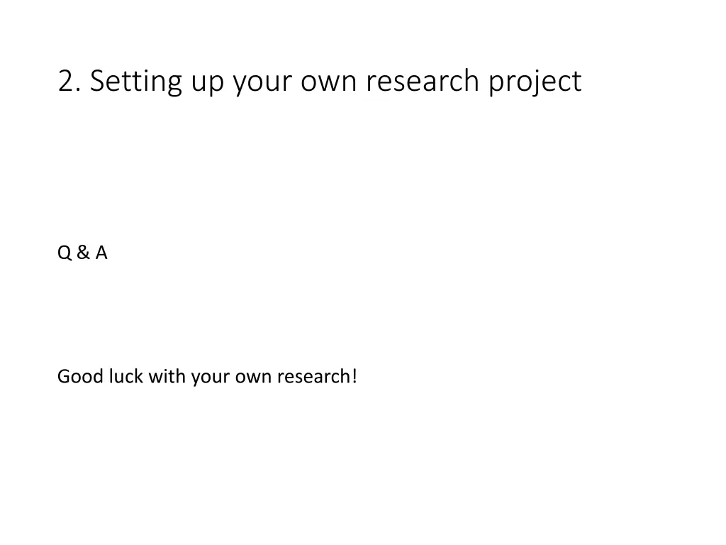 2 setting up your own research project 8