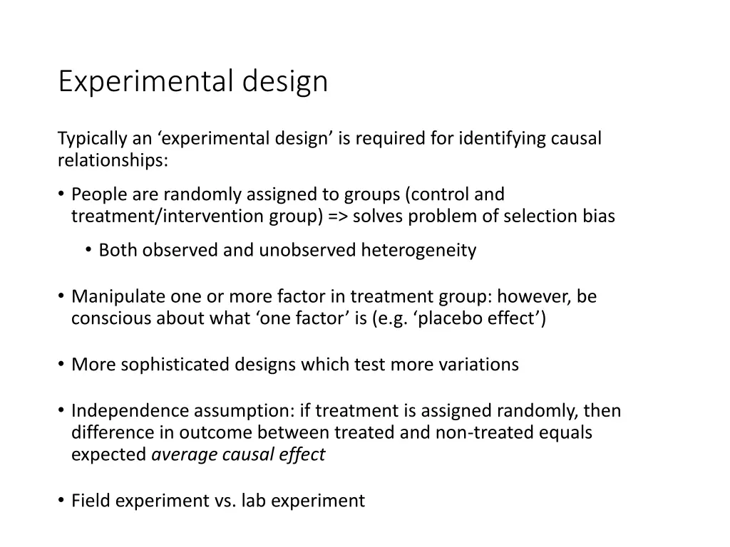 experimental design