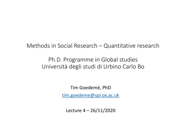 methods in social research quantitative research