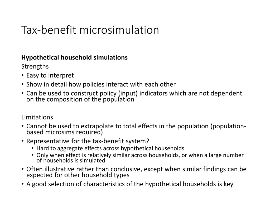 tax benefit microsimulation 7