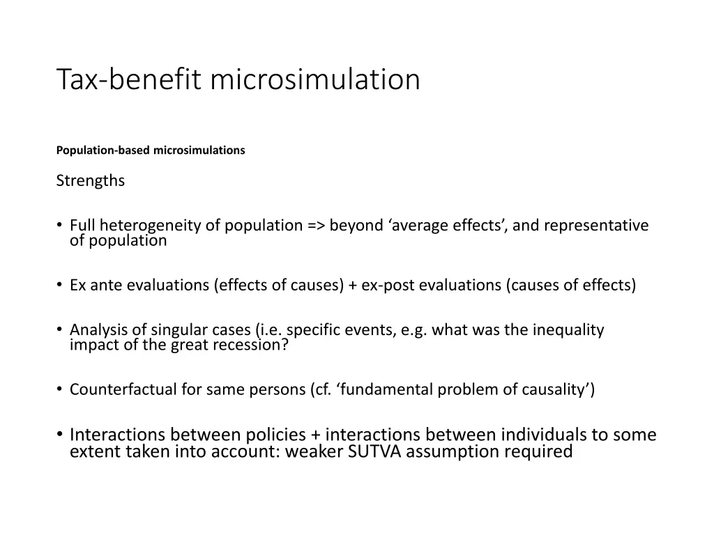 tax benefit microsimulation 8