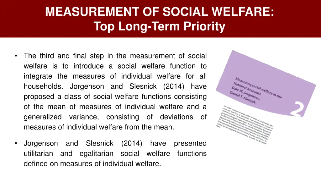 measurement of social welfare top long term 1