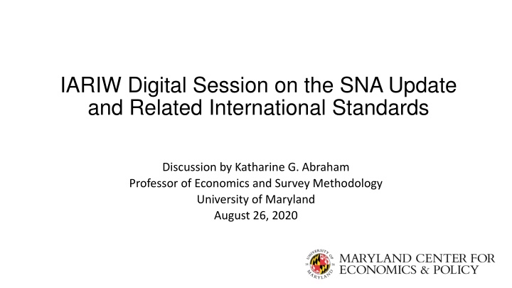 iariw digital session on the sna update