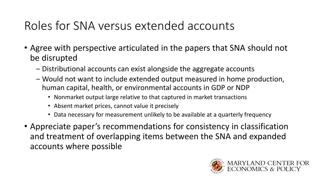roles for sna versus extended accounts