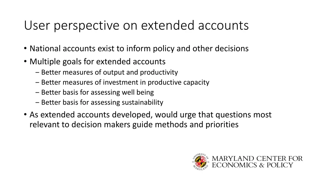 user perspective on extended accounts