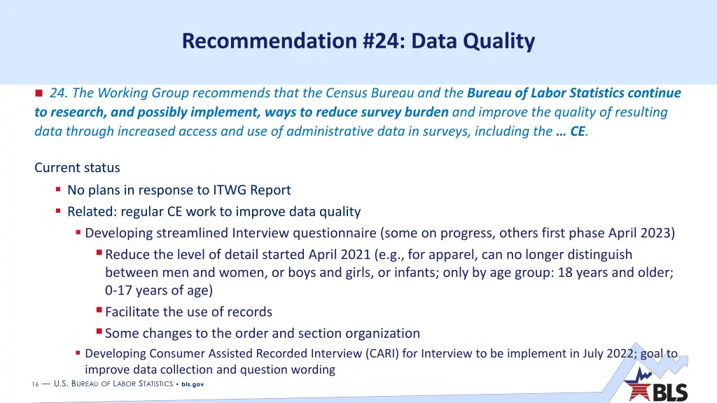 recommendation 24 data quality