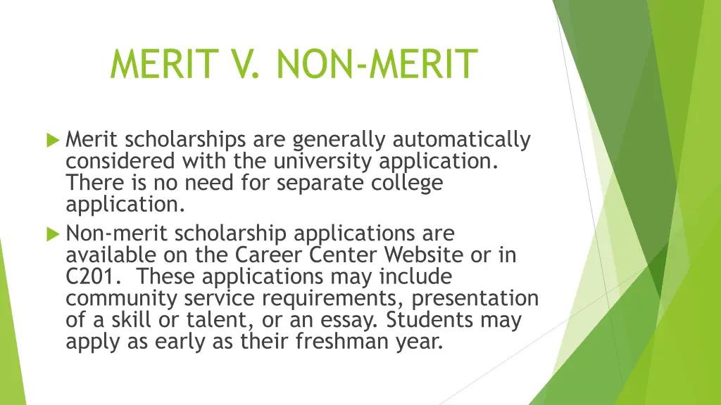 merit v non merit