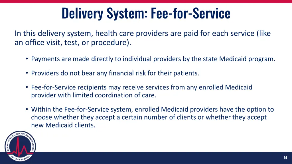 delivery system fee for service