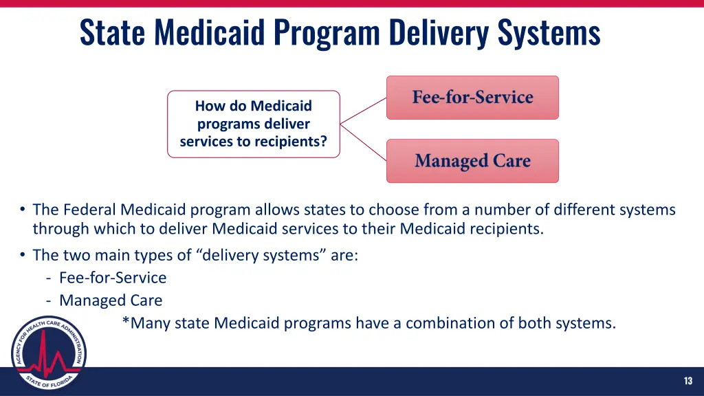 state medicaid program delivery systems