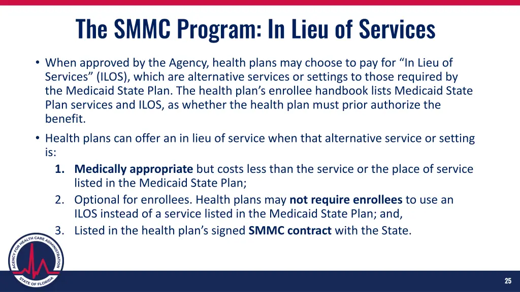 the smmc program in lieu of services