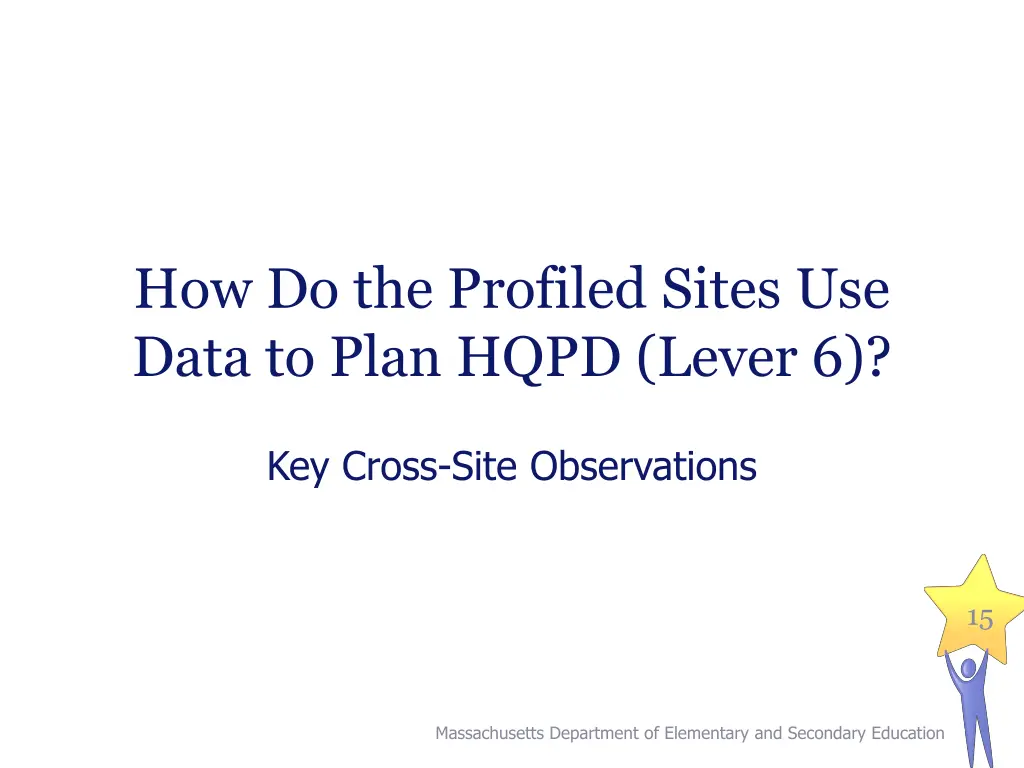 how do the profiled sites use data to plan hqpd