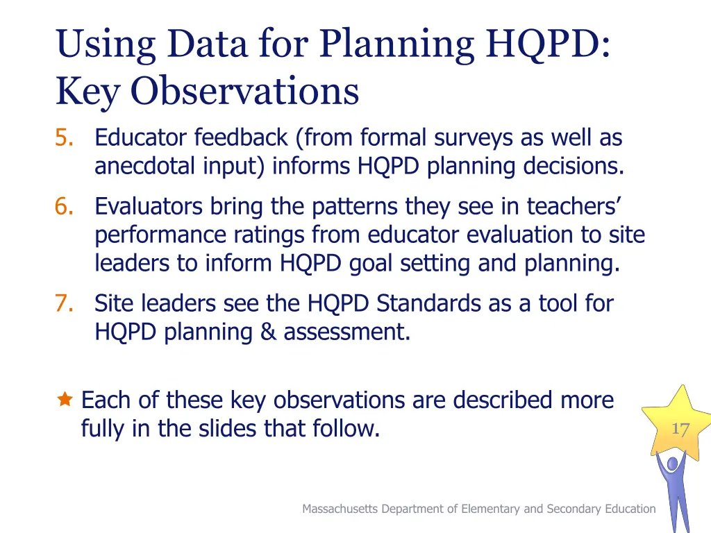using data for planning hqpd key observations 1