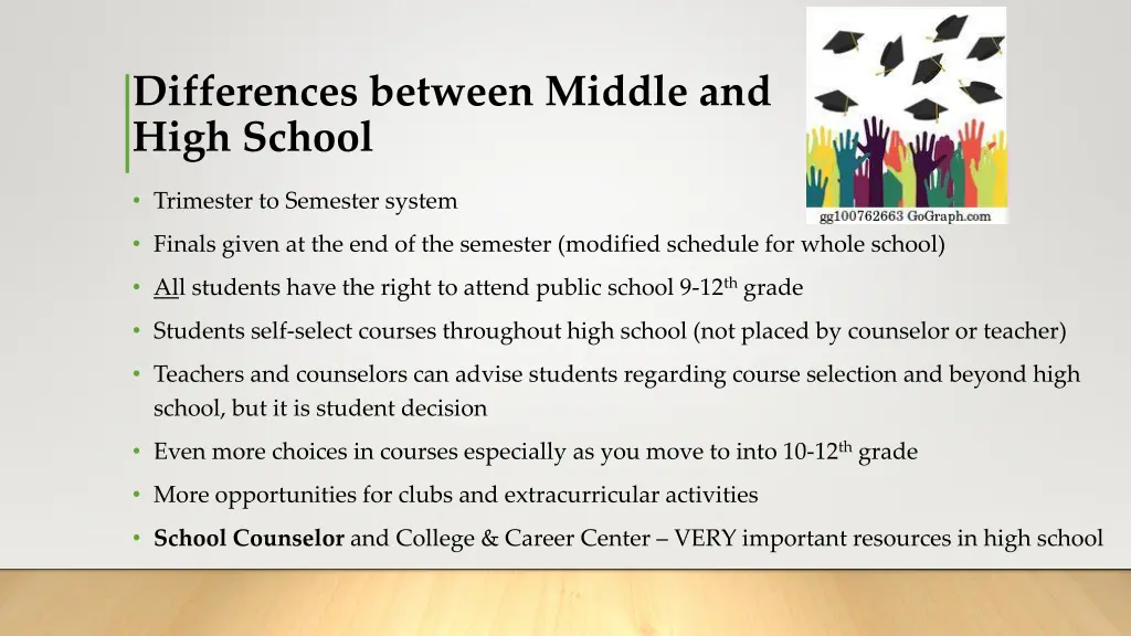differences between middle and high school