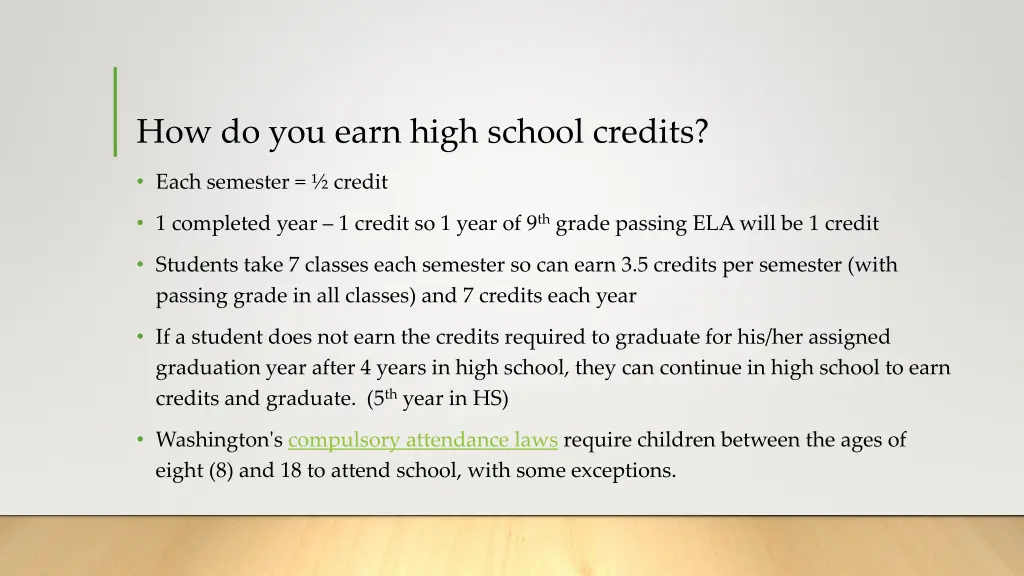 how do you earn high school credits