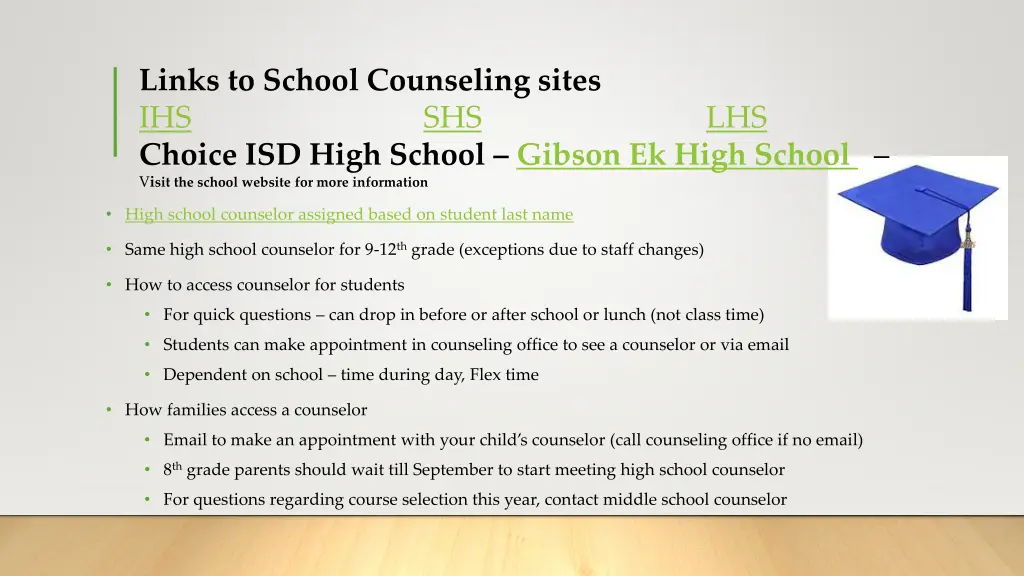 links to school counseling sites ihs choice